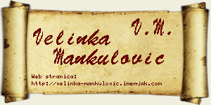 Velinka Mankulović vizit kartica